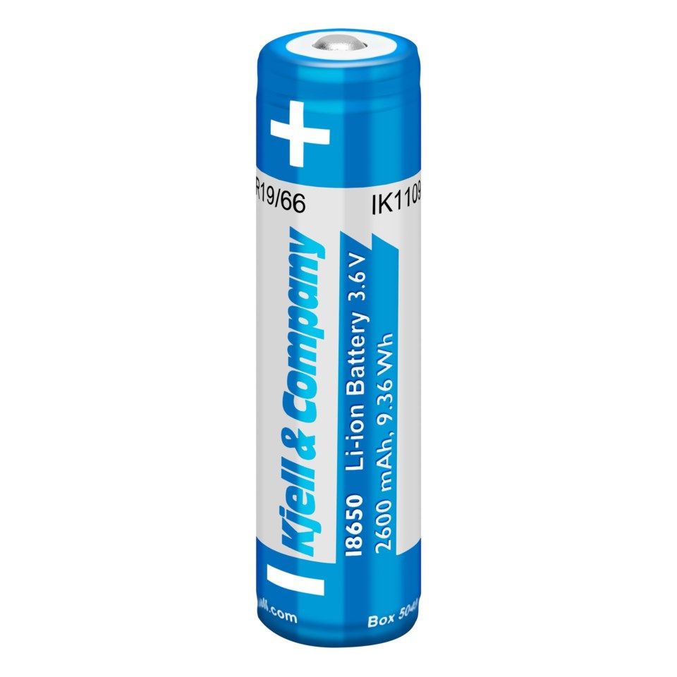 tunge Tage en risiko elektronisk Kjell & Company 18650 Li-ion-batteri 3,6 V 2600 mAh - Litiumbatterier |  Kjell.com