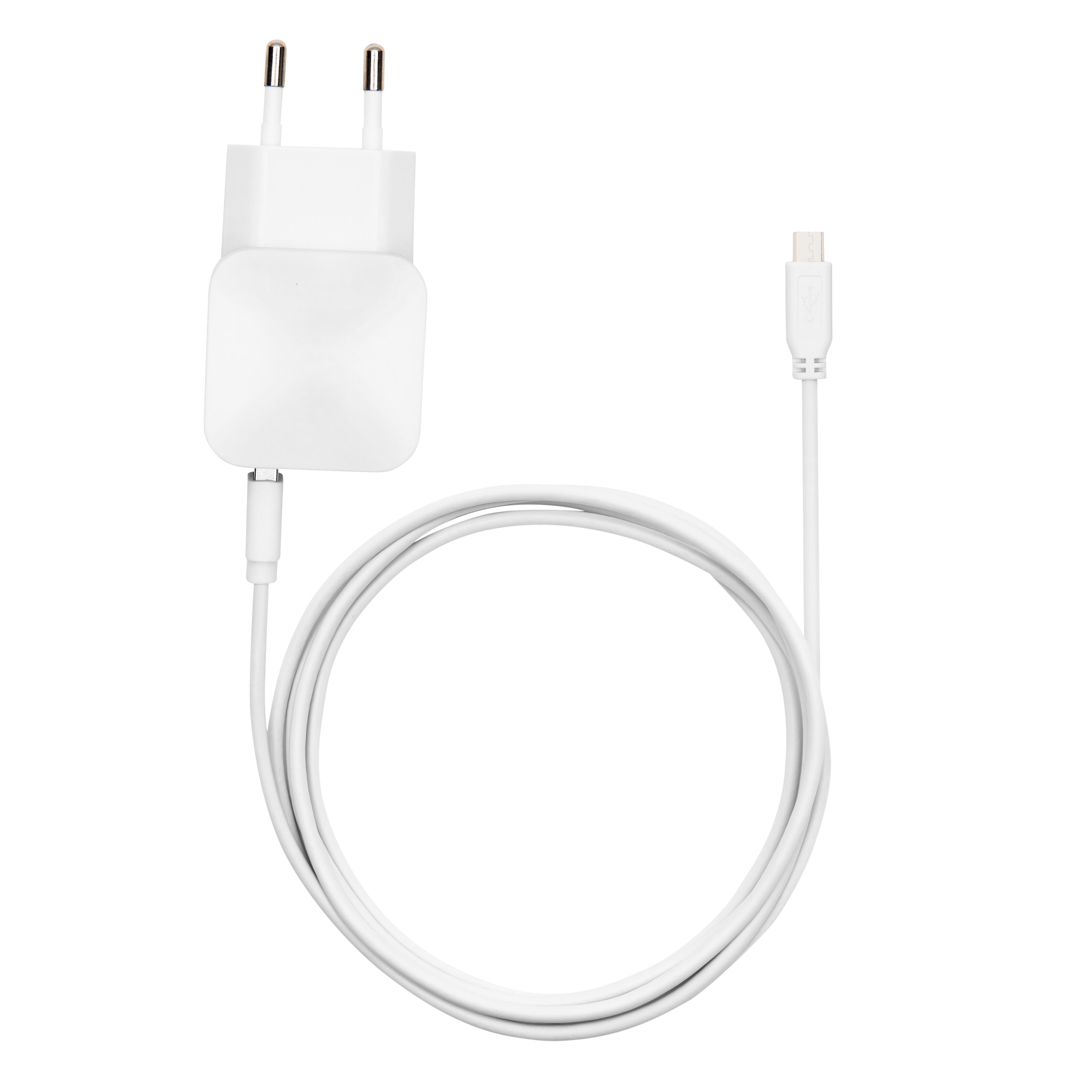 Linocell USB-laddare med Micro-USB-kabel 2,4 A Vit