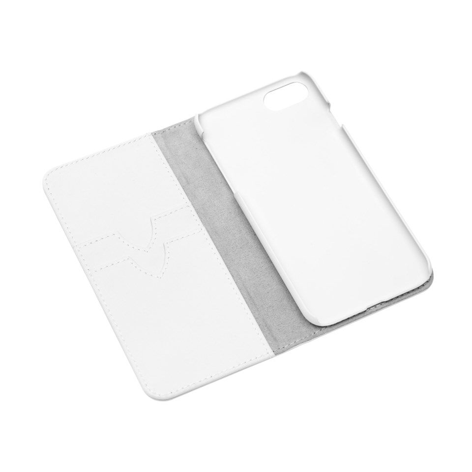 Linocell Leather wallet Mobilplånbok för iPhone 7, 8 och SE Vit