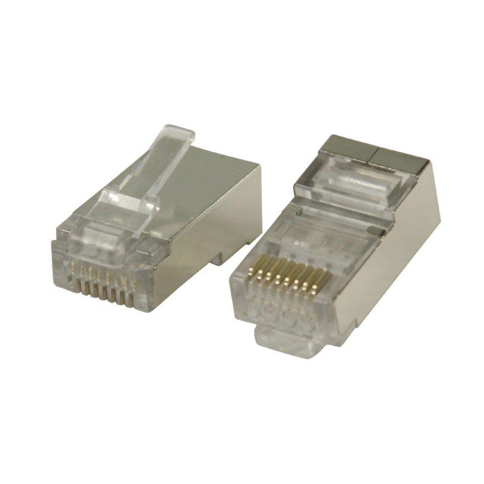 RJ45-kontakt för rund mjuk Cat. 6 FTP-kabel 10-pack