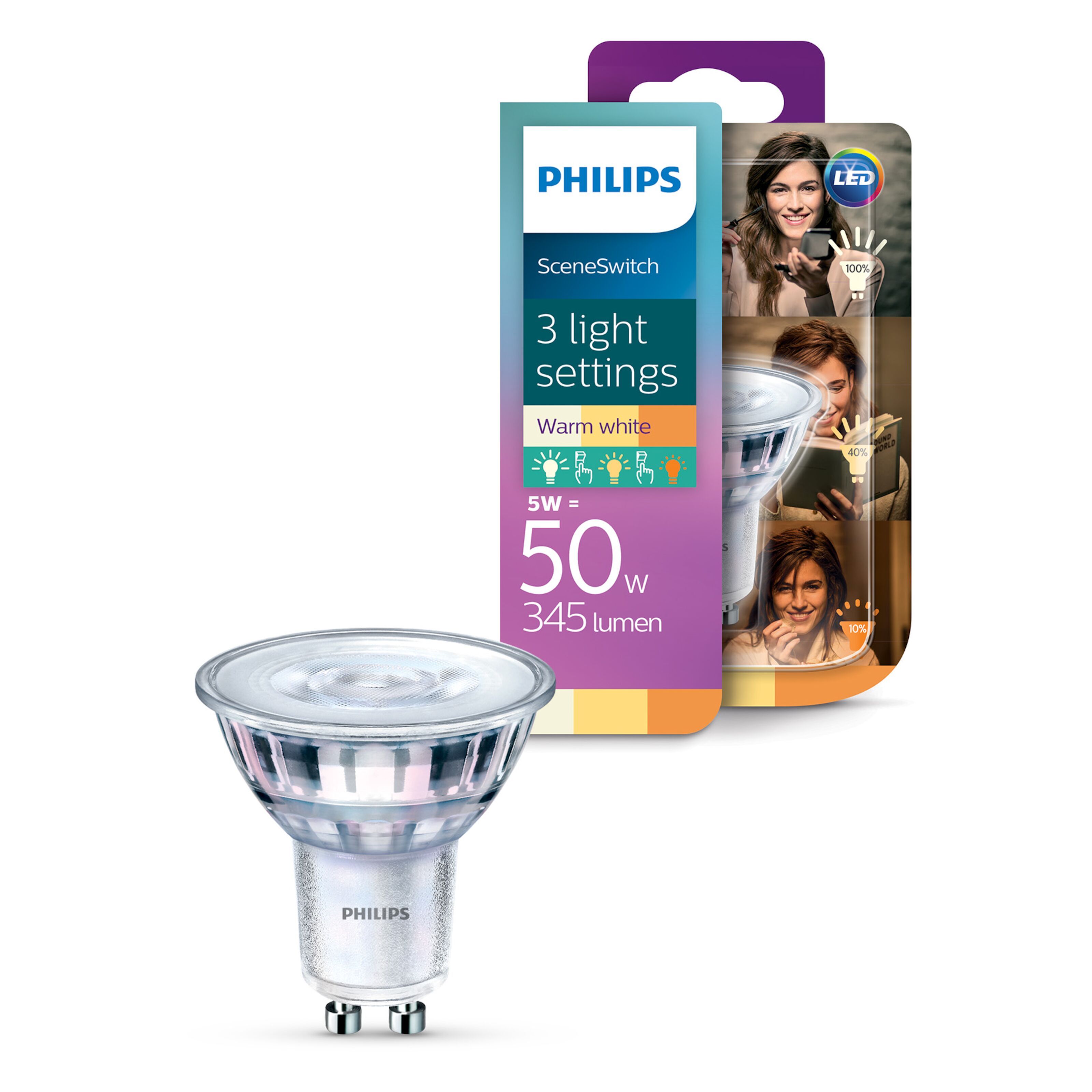 Philips GU10 LED Strahler SceneSwitch Ambientebeleuchtung 3-Stufen