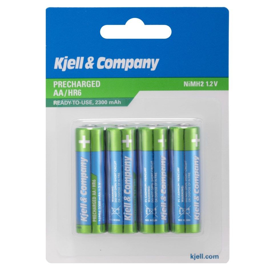 Kjell & Company Oppladbare AA-batterier 2300 mAh 4-pk.