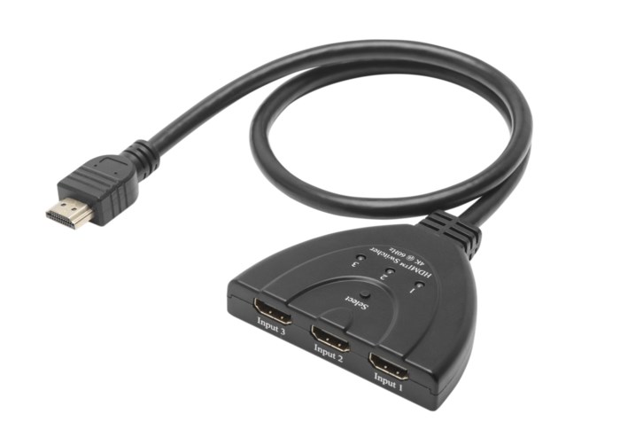 Luxorparts Kompakt automatisk 4K HDMI-switch 3-vägs