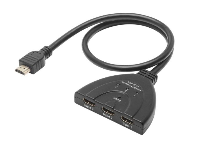 Kompakt automatisk 4K HDMI-switch 3-vägs
