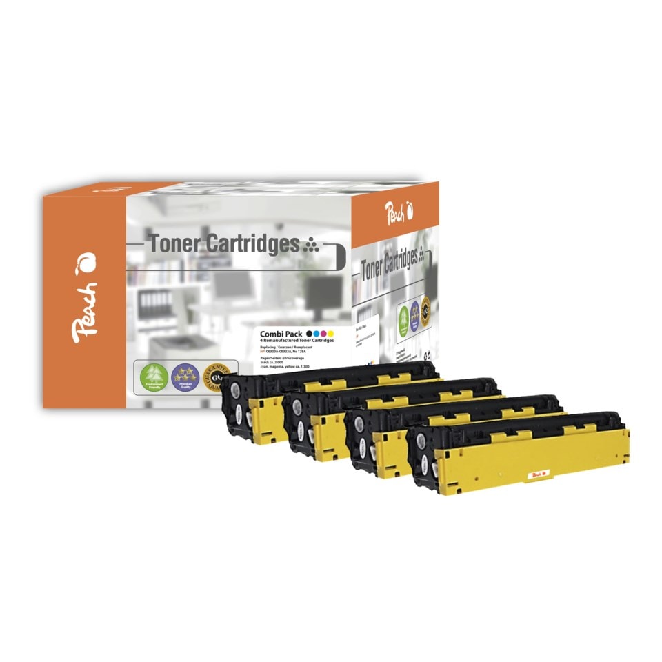 Peach Toner motsvarar HP 128A 4-pack