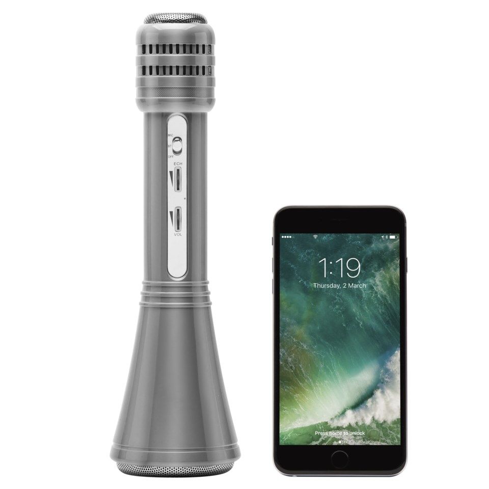 Roxcore Star Karaokemikrofon for mobilen Sølv