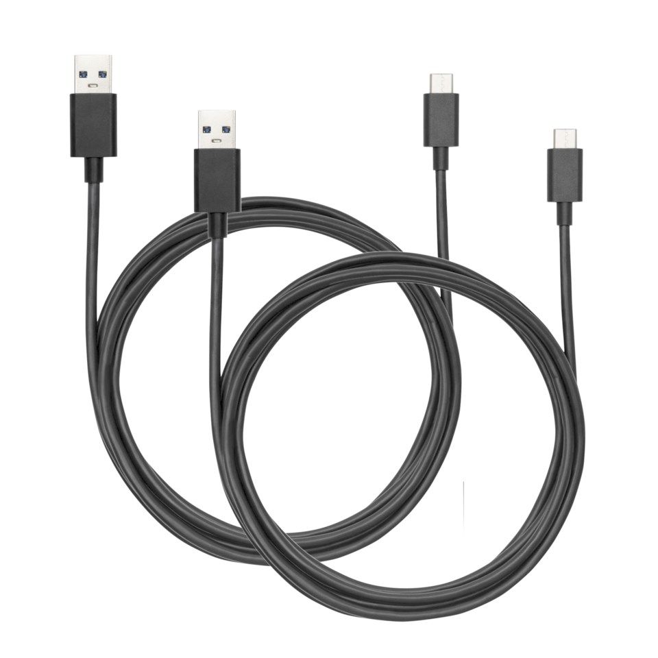 Linocell 2-pk. USB-C-kabel til USB 3.0 2 m Svart
