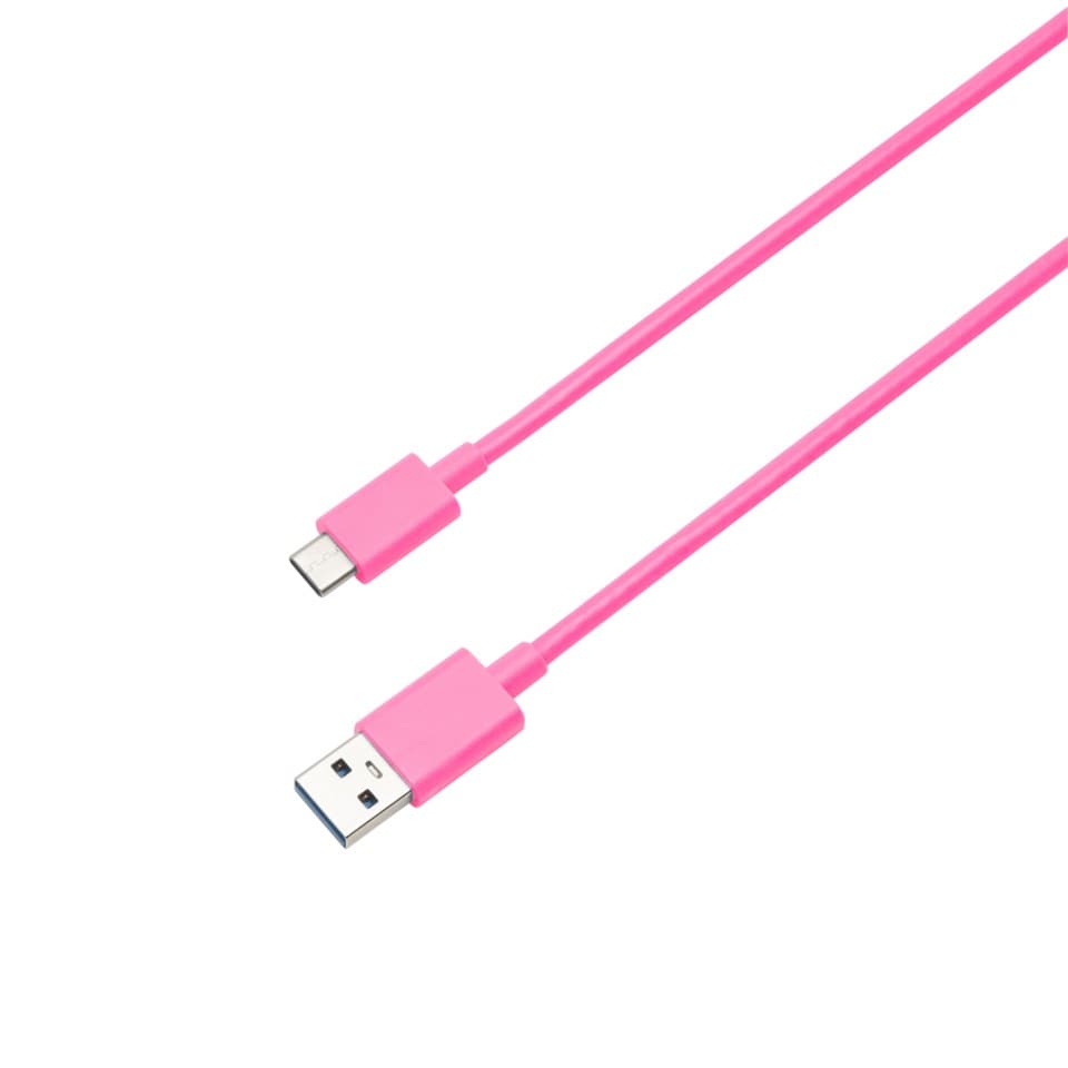 Linocell USB-A- til USB-C-kabel Rosa 1 m