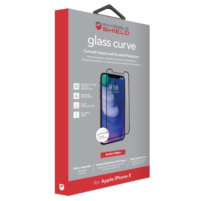 Invisible Shield Glass Contour Skärmskydd för iPhone X och Xs