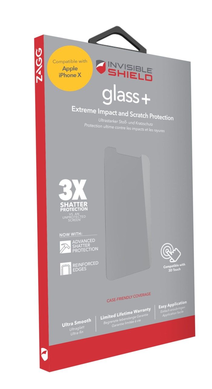 Invisible Shield Glass+ Skärmskydd för iPhone X och Xs