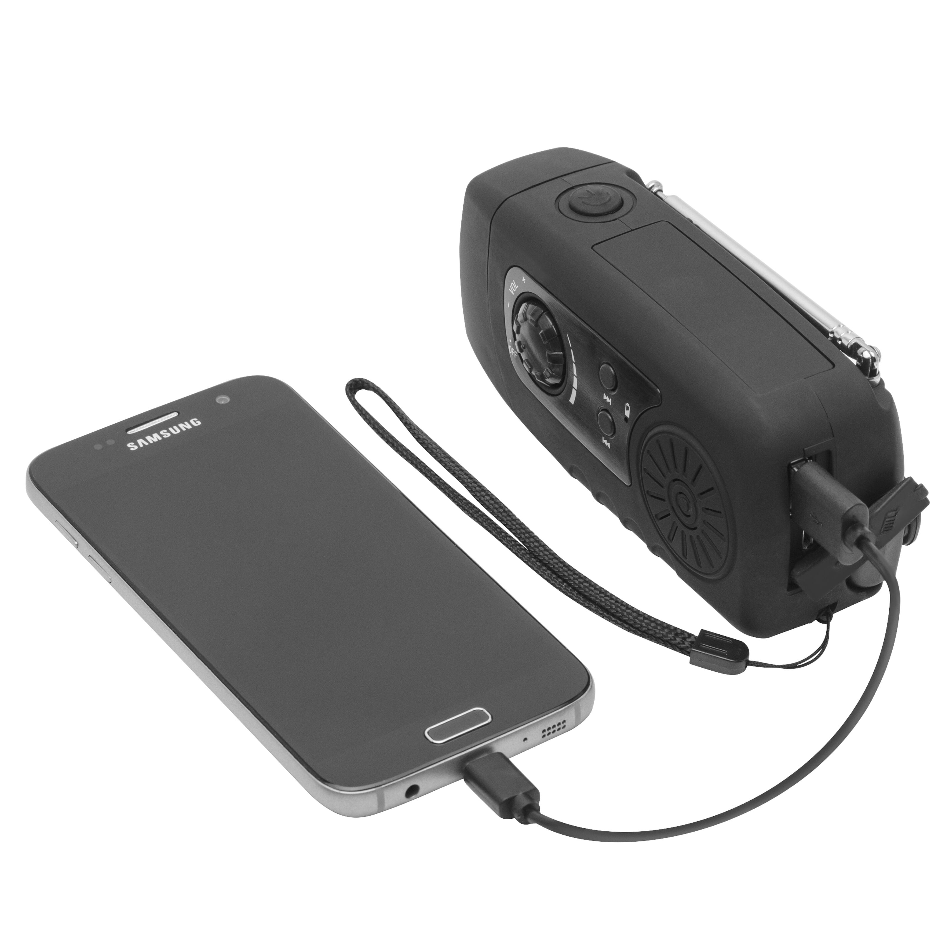 Rubicson FM-radio med dynamo-laddning