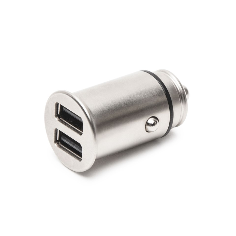 USB billaddare med dubbla USB portar 4,8 A Silver USB billaddare med dubbla USB portar 4,8 A Silver