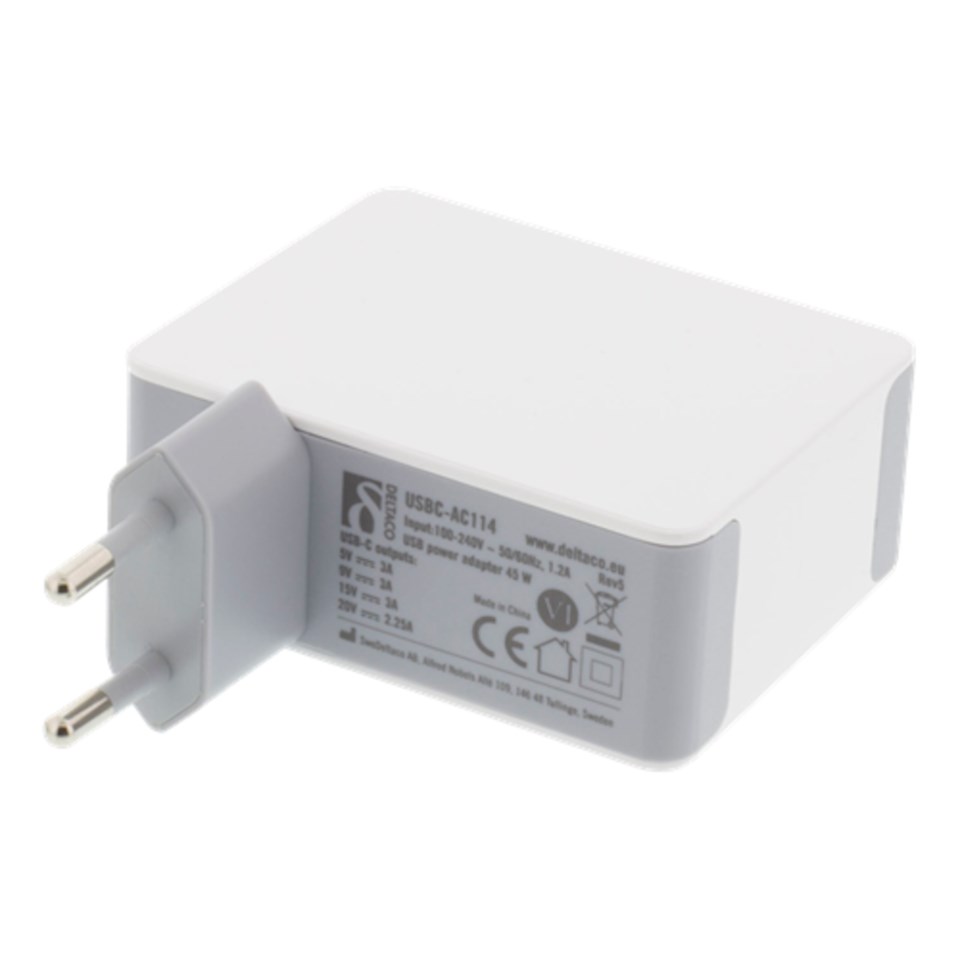 USB C PD laddare Vit USB C PD laddare Vit