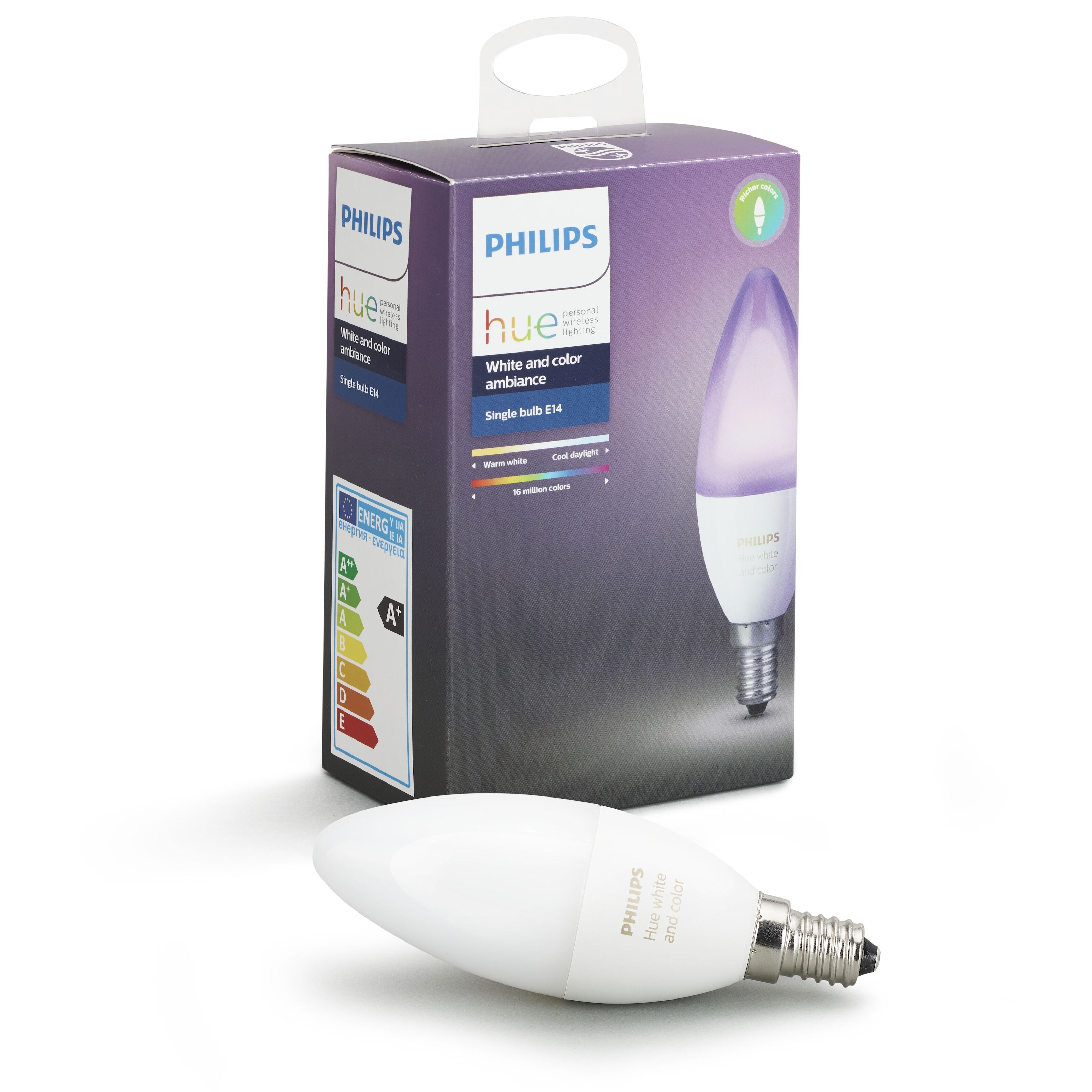 Philips Hue Smart LED-pære RGB E14 470 lm - Homekit | Kjell.com