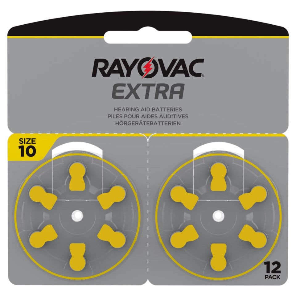 Rayovac Hörapparatsbatterier Gul ZA10 12-pack