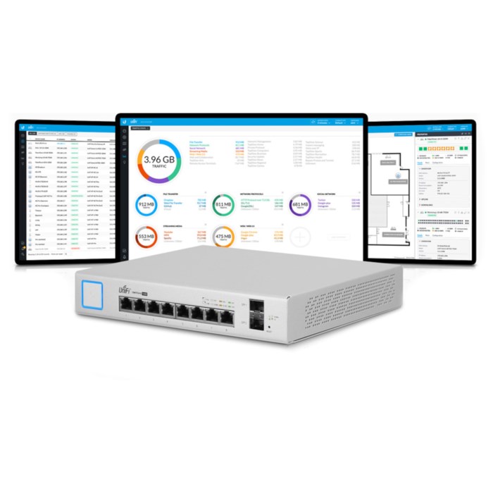 Ubiquiti Unifi US-8-150W POE-gigabitswitch 8 portar