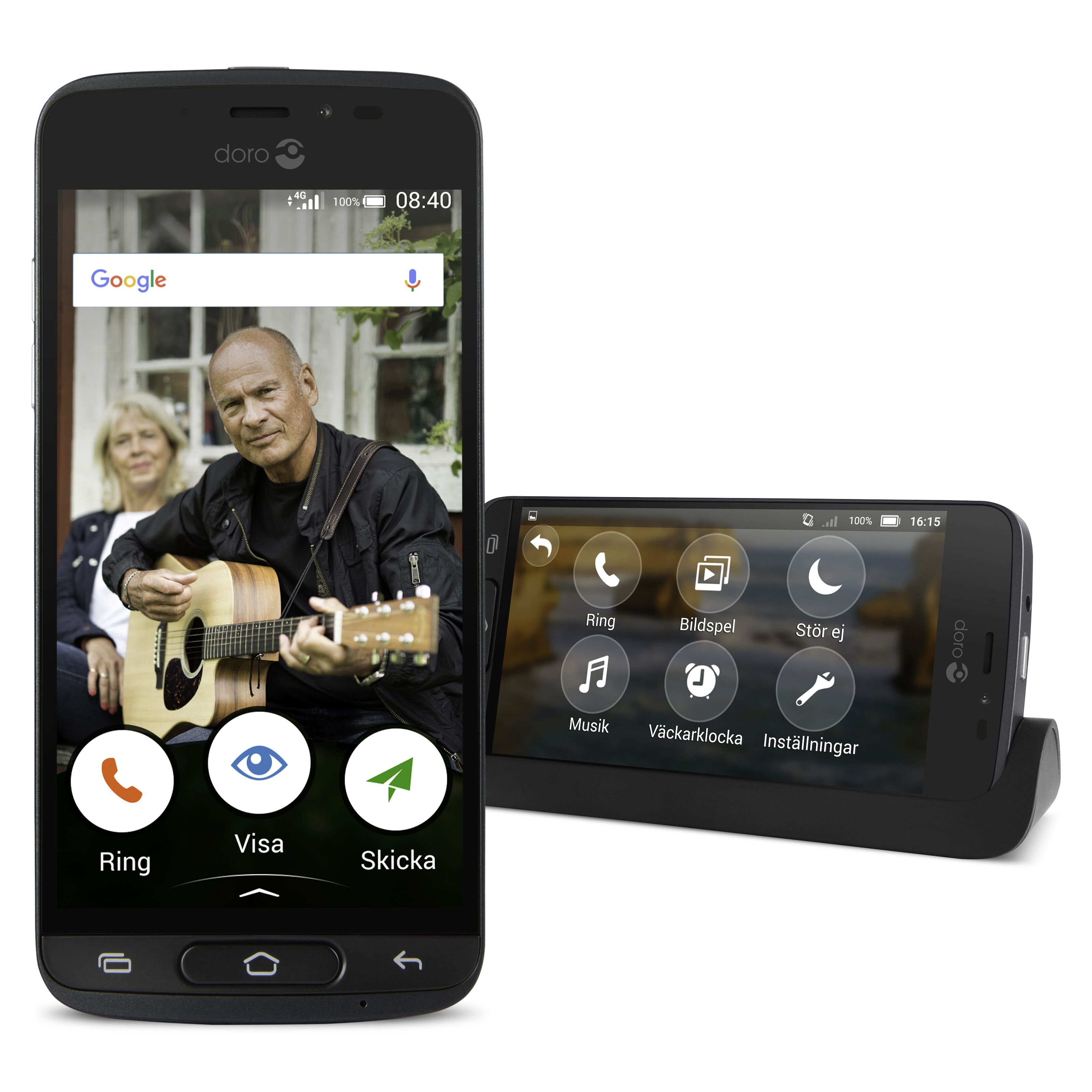 Doro 8040 Mobil Med Dubbla Kameror Smartphones Kjell Com