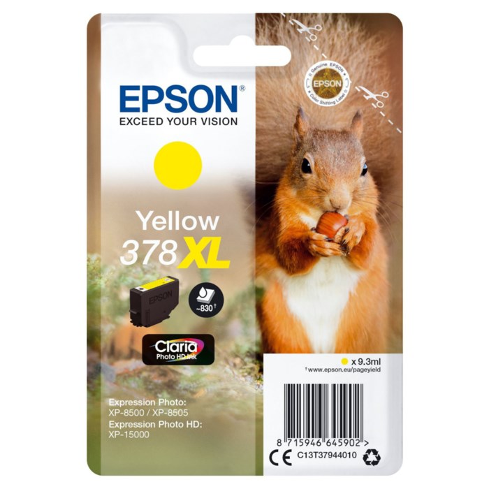 Epson T378 XL Bläckpatron Gul