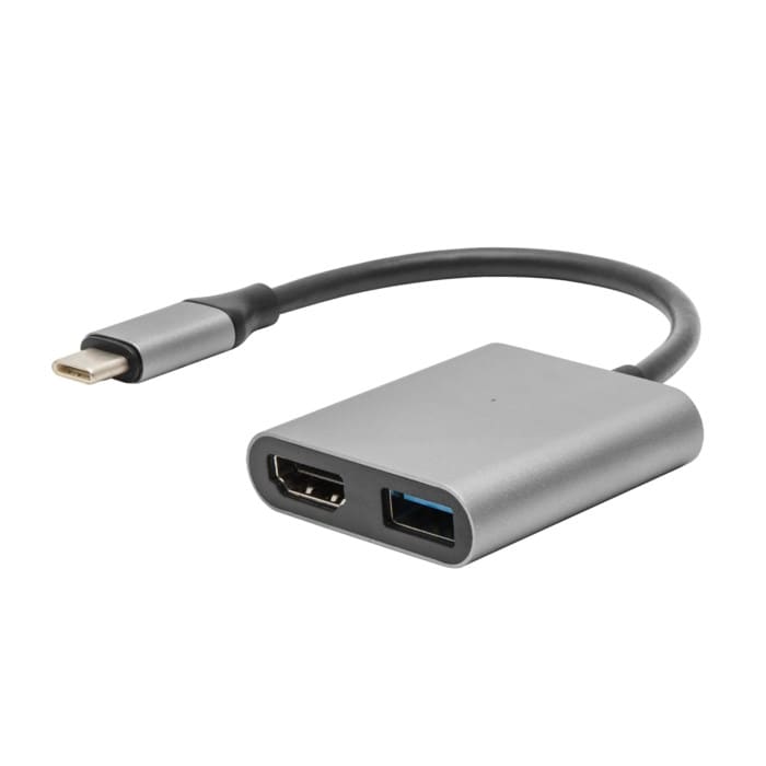 Prokord USB-C Adapter HDMI 4K + USB3.0 USB-C Hane HDMI, USB, USB-C Hona Vit