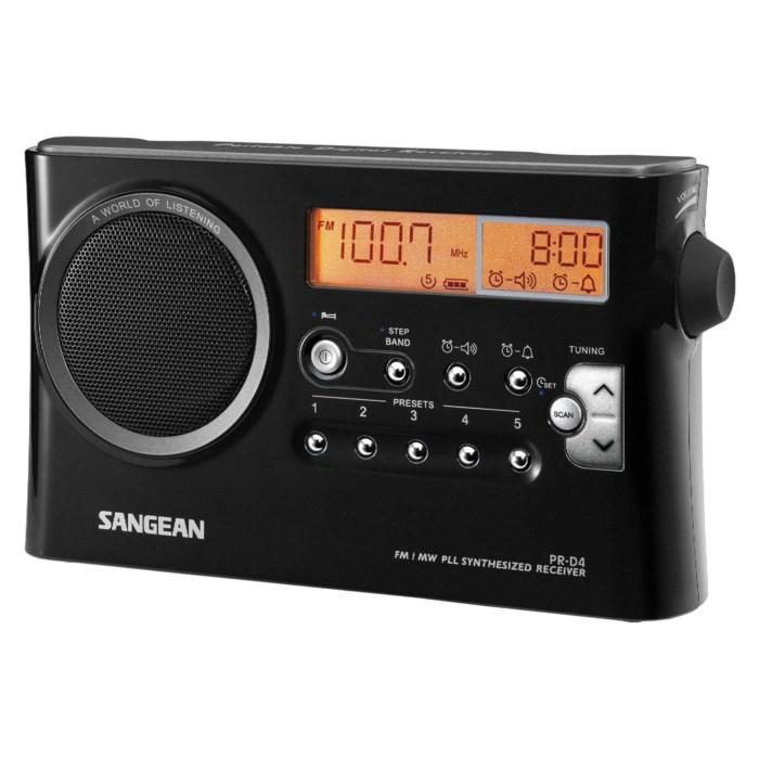 Sangean PR-D4 FM-radio med digital tuner Svart