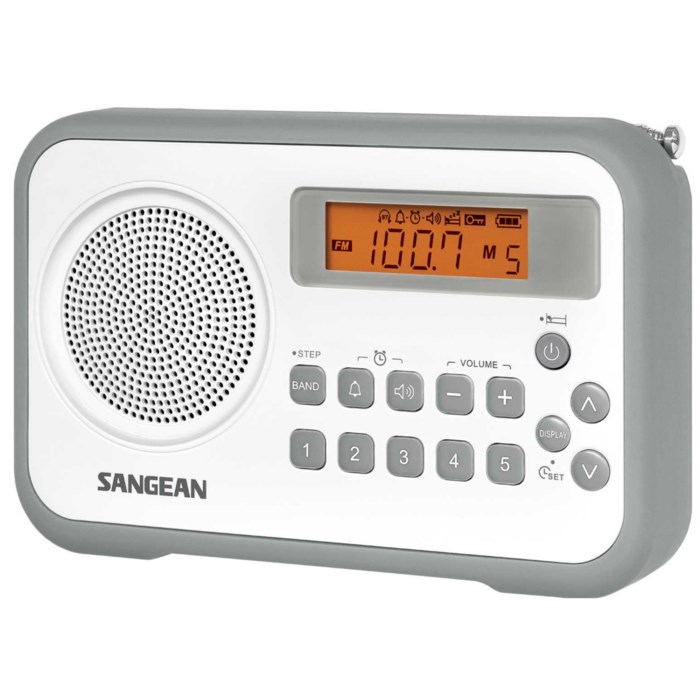 Sangean PR-D18 FM-radio med digital tuner Vit