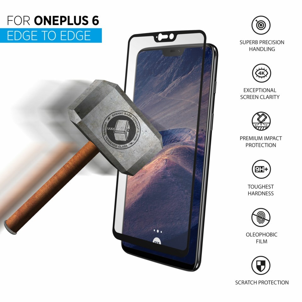 Skärmskydd i glas för Oneplus 6
