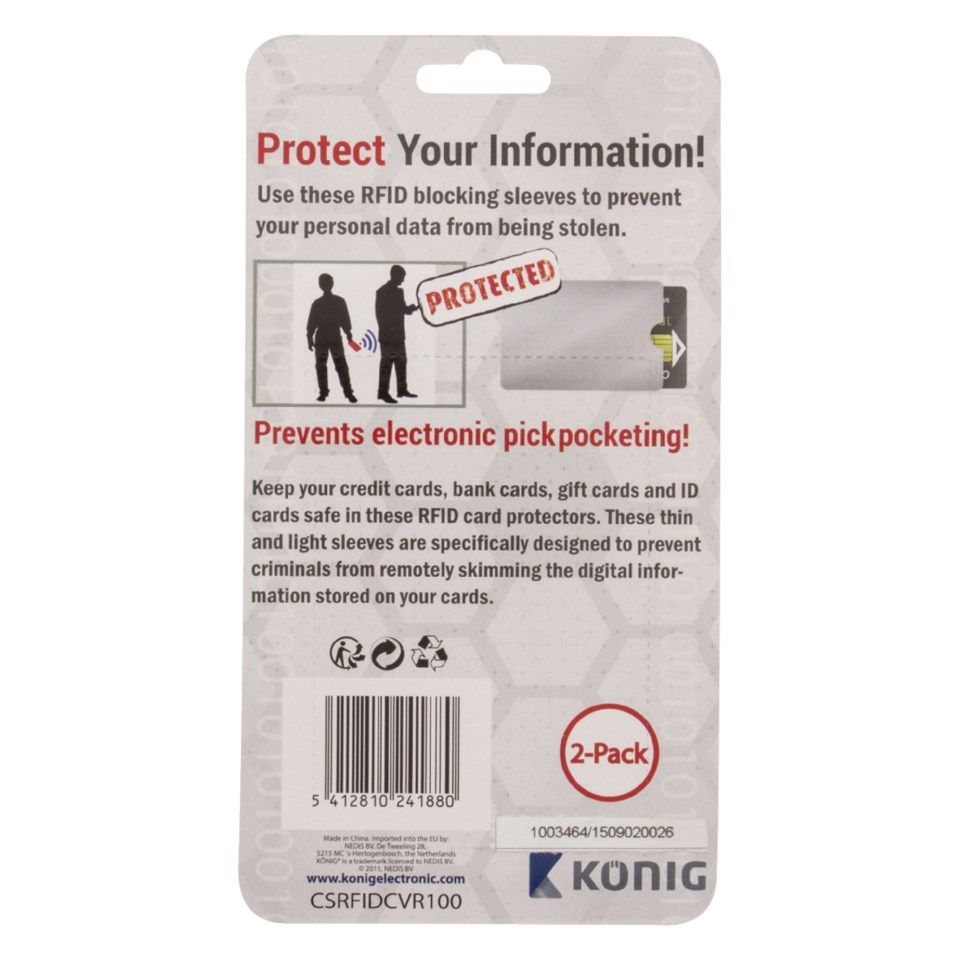 Korthållare med RFID-skydd 2-pack