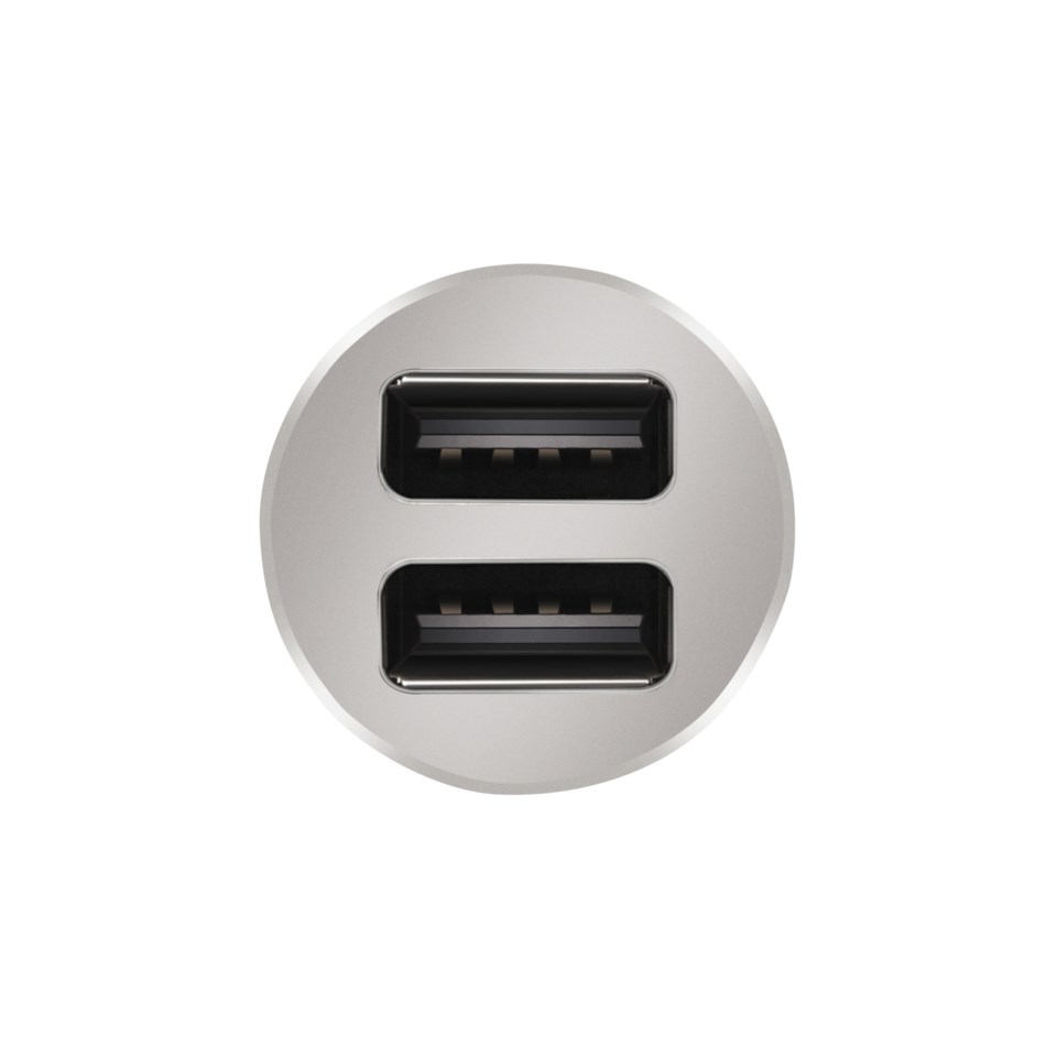 USB billaddare med dubbla USB portar 4,8 A Silver USB billaddare med dubbla USB portar 4,8 A Silver