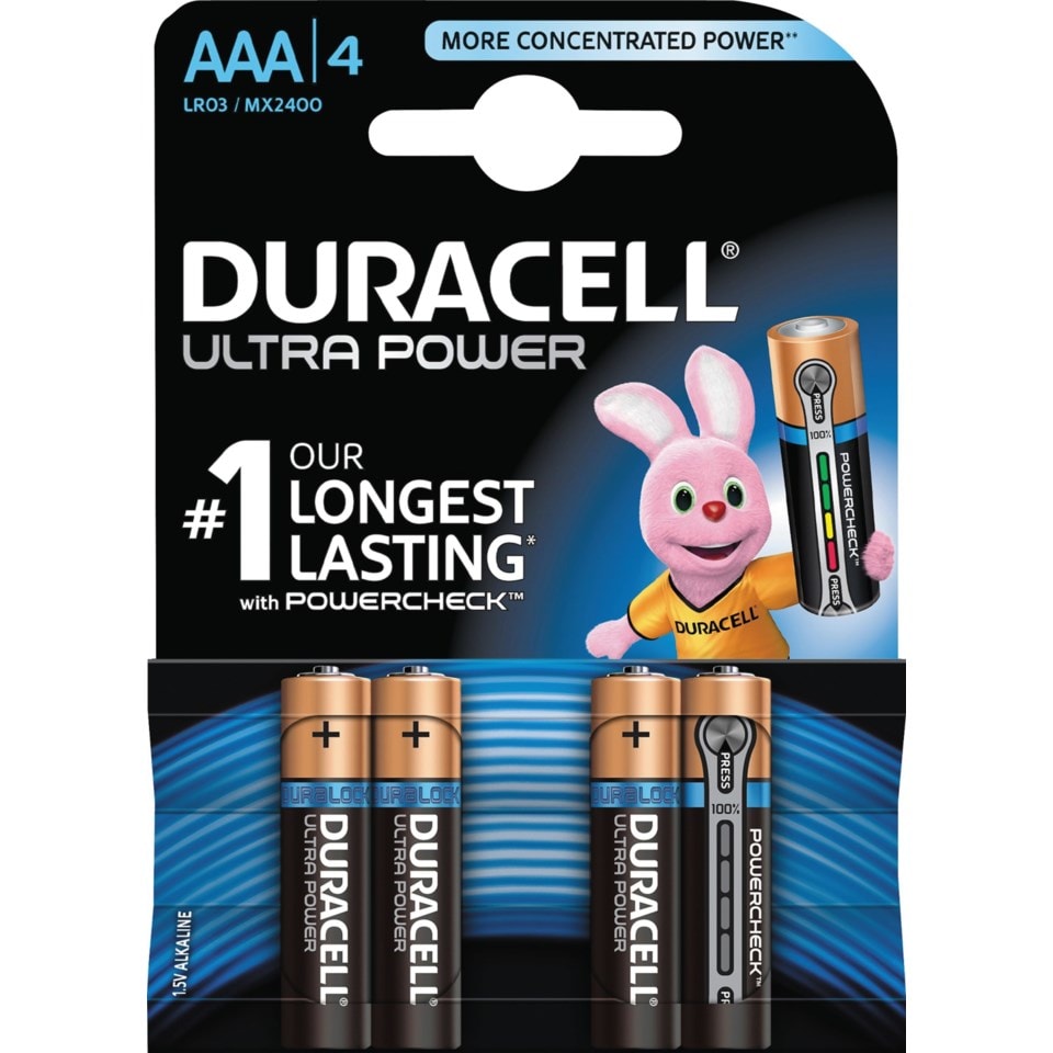 Duracell Ultra Power AAA-batterier (LR03) 4-pk.