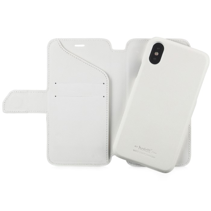Holdit Stockholm Magnetisk mobilplånbok för iPhone X och Xs Vit