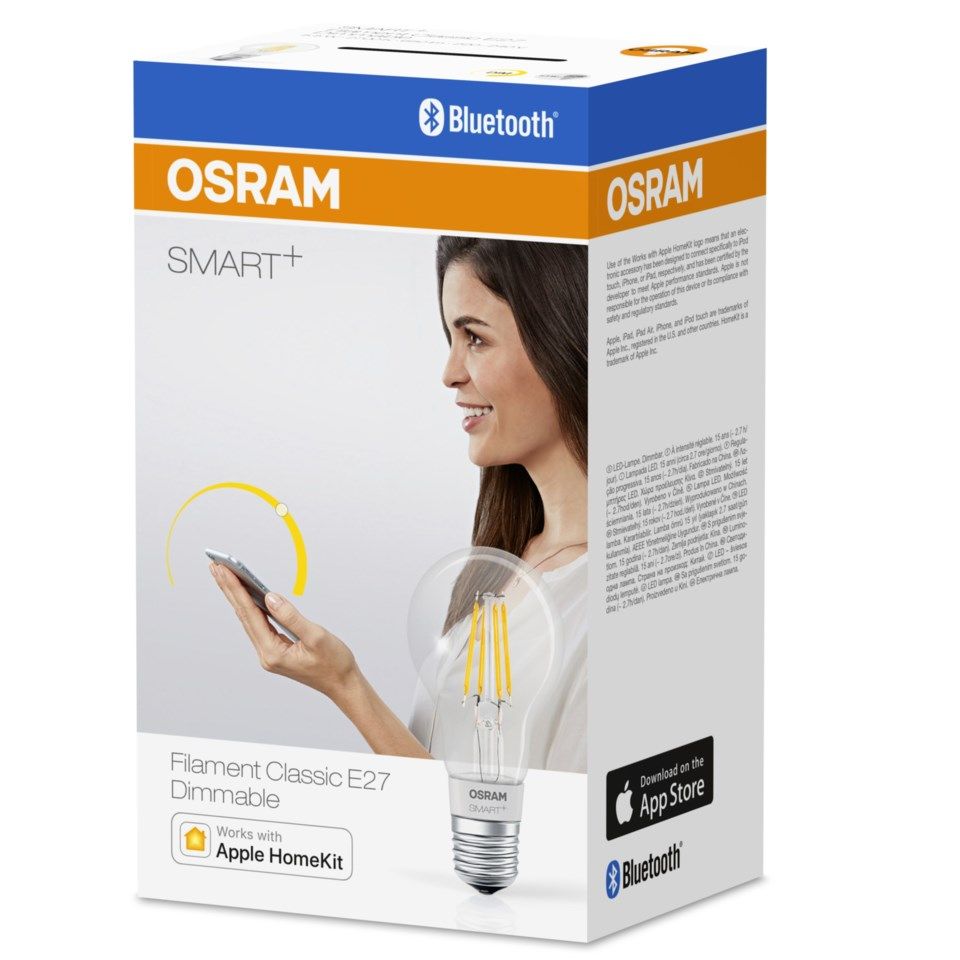 Osram Smart+ Filament Smart LED-pære E27 650 lm