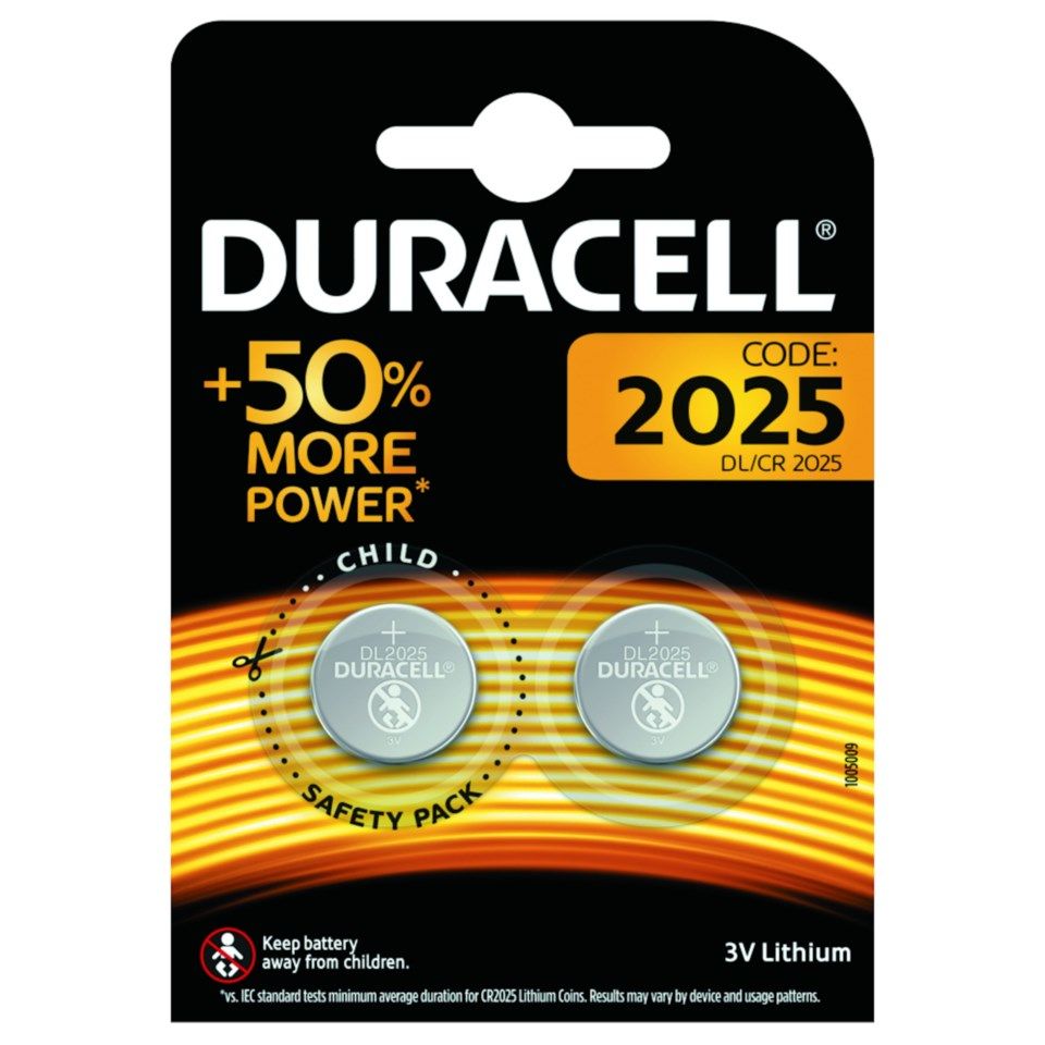 Duracell Litiumbatteri CR2025 2-pack