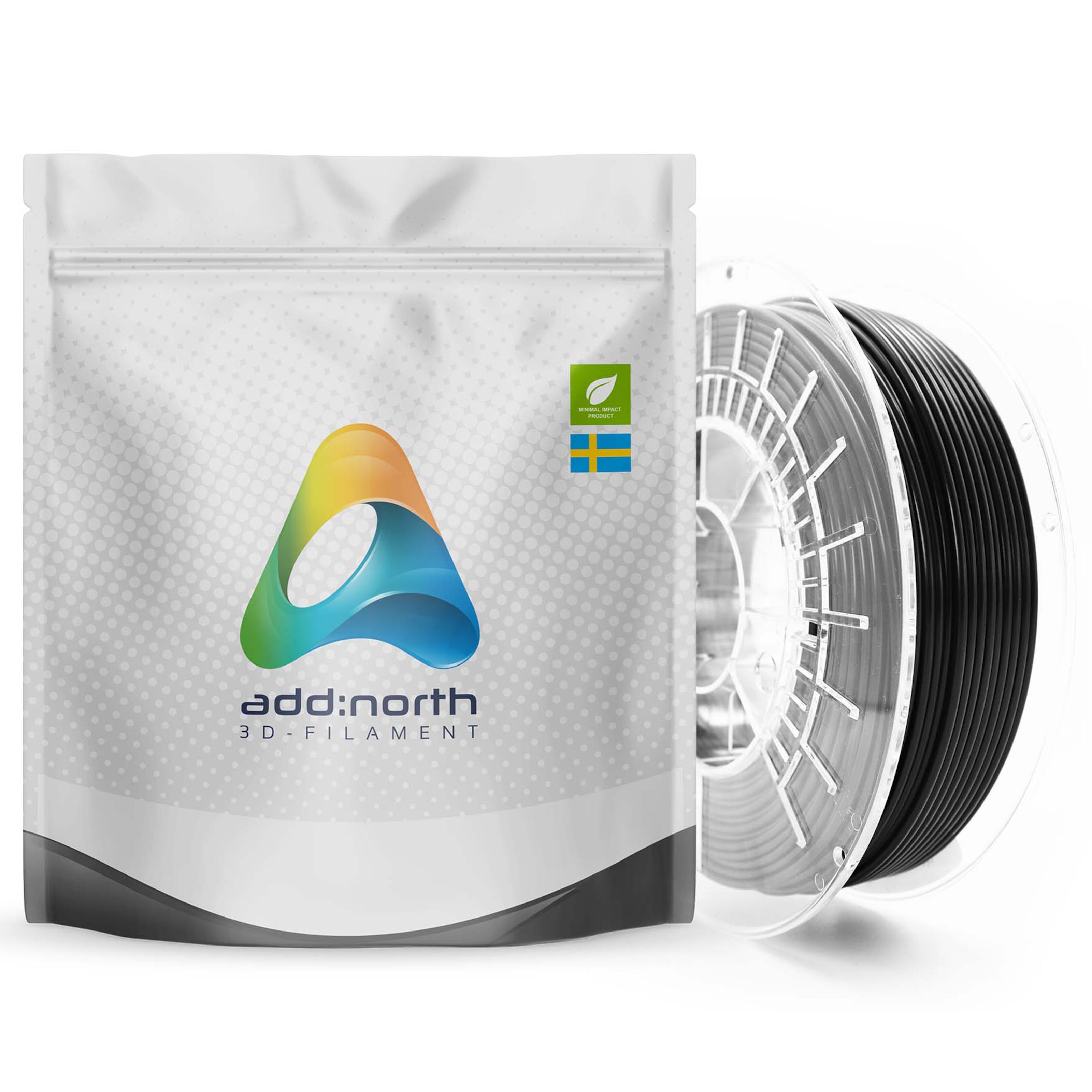 Addnorth PETG-filament for 3D-skrivere 1,75 mm Svart