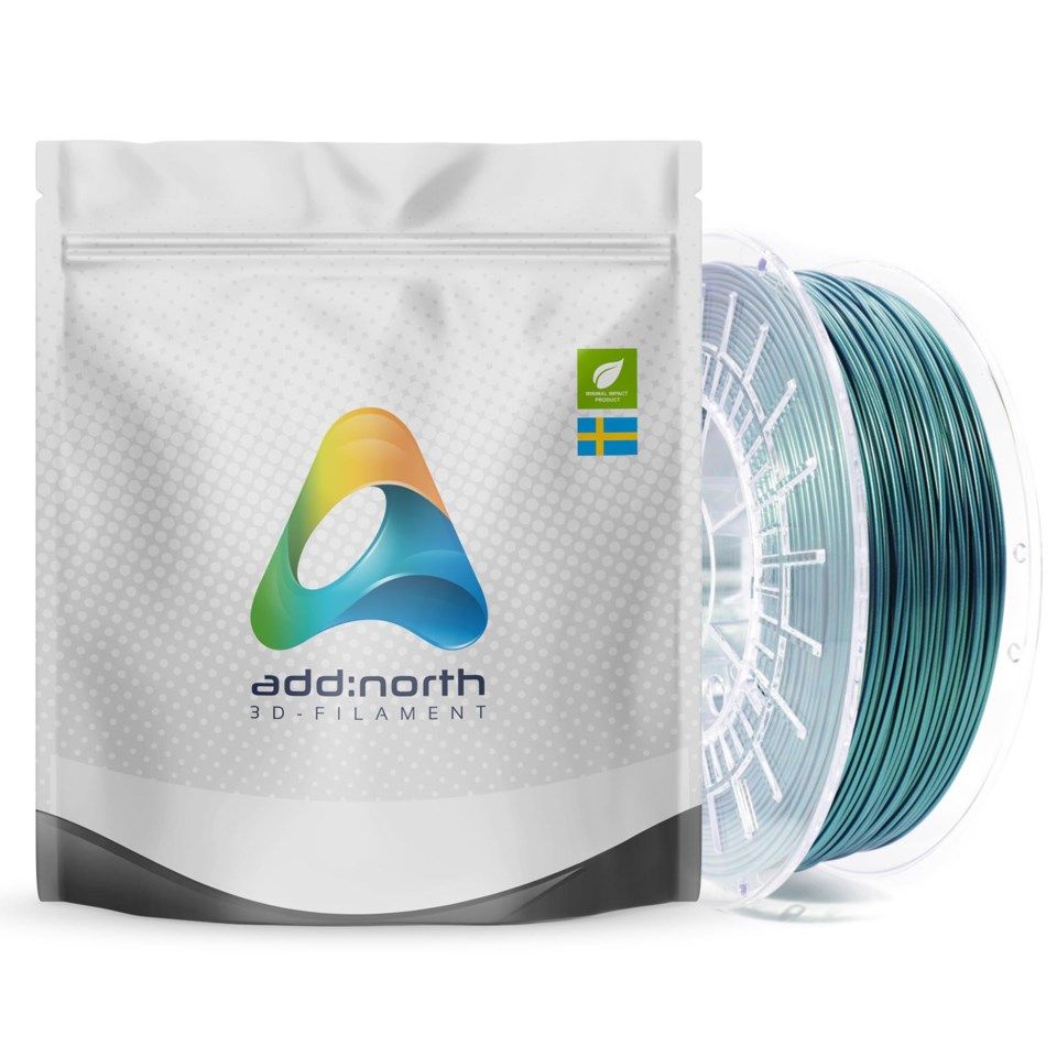 Addnorth E-PLA-filament for 3D-skrivere 1,75 mm Aurora Green