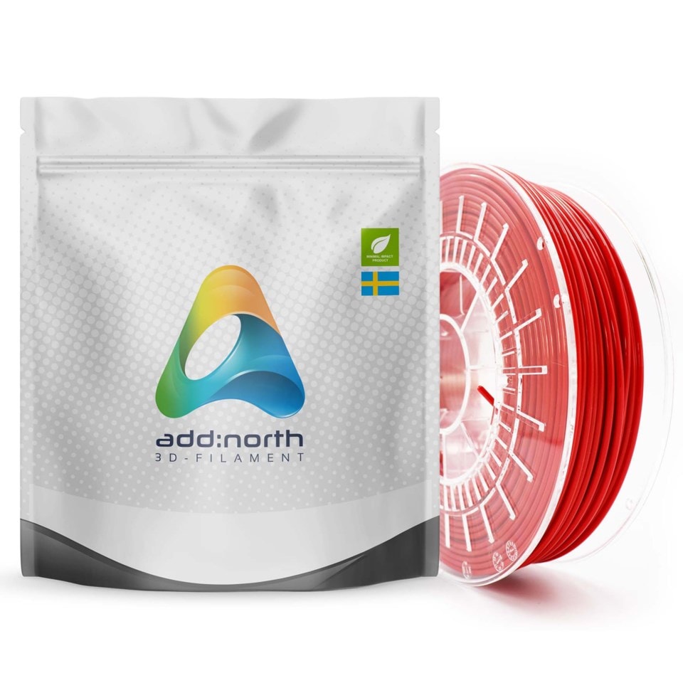 Addnorth E-PLA-filament for 3D-skrivere 1,75 mm Rød