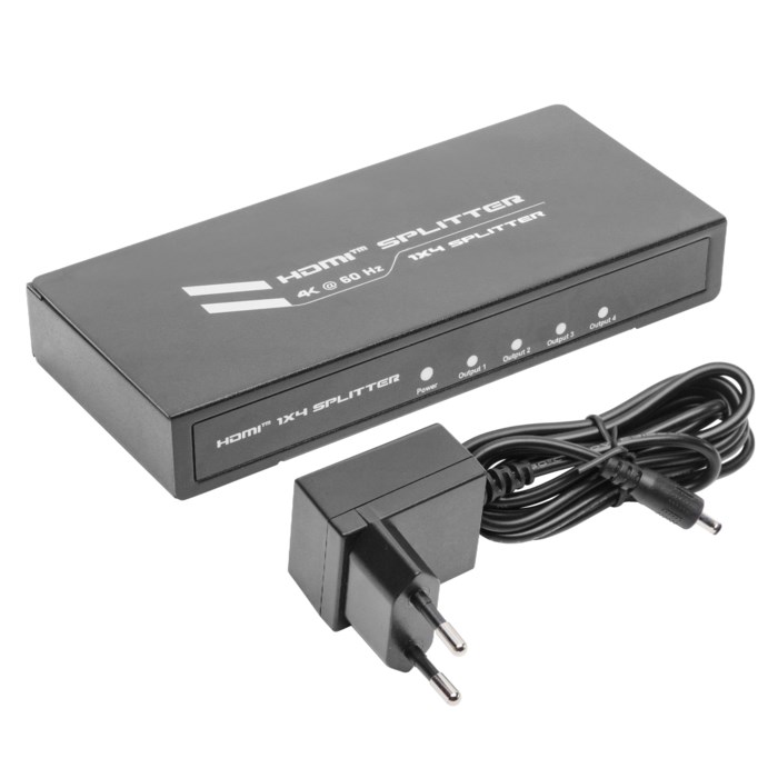 Aktiv HDMI-splitter 4-vägs