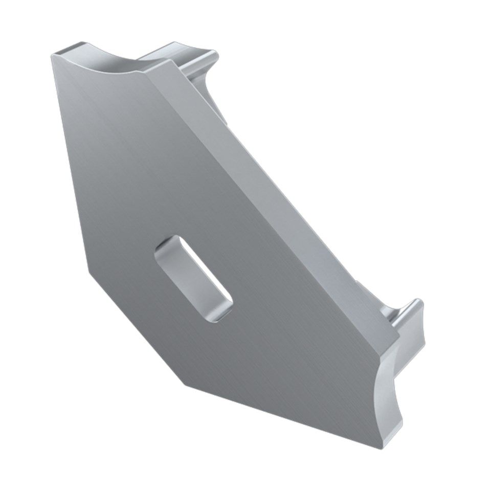 Nextec Endestykke for aluminiumsprofil til hjørnemontering Med kabelhull