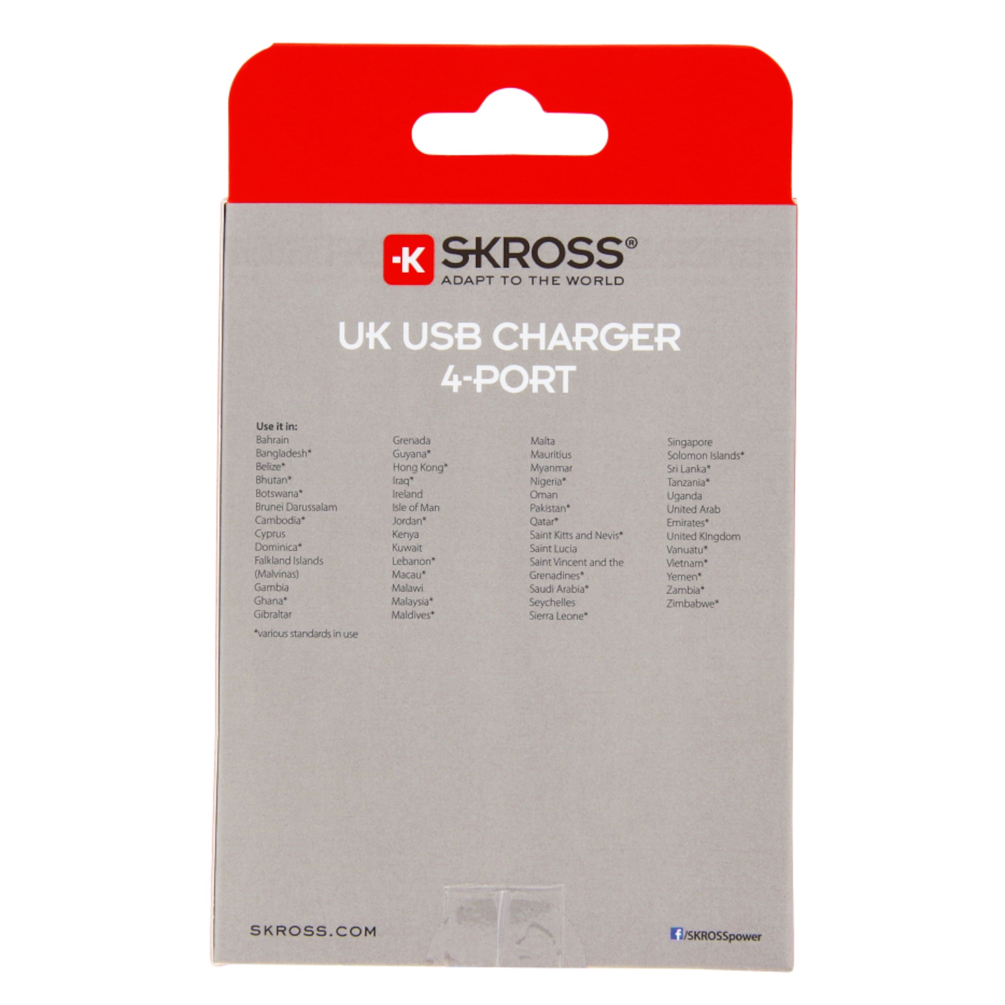SKROSS, USB laddare 2 port 3,4A UK SKROSS, USB laddare 2 port 3,4A UK