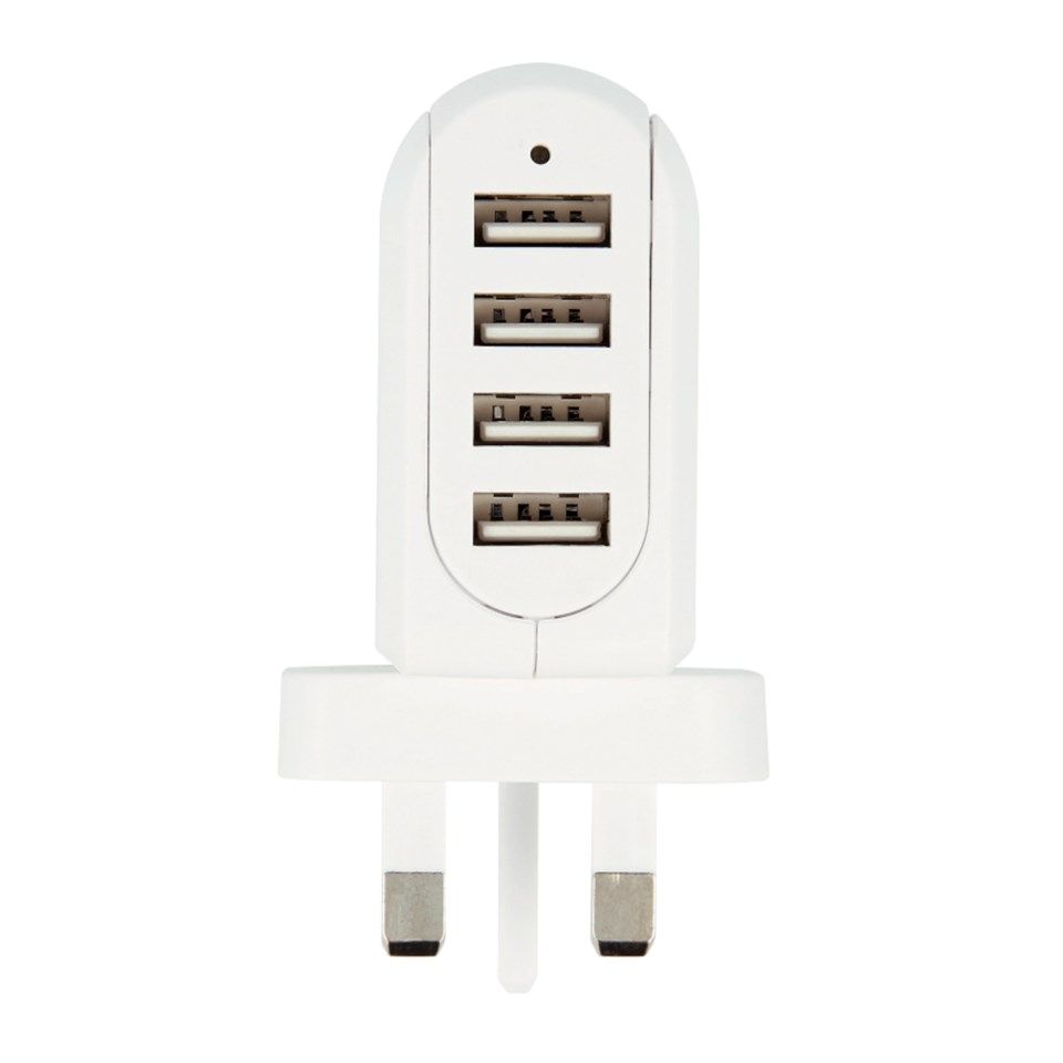 Skross 4,8 A USB-reiselader UK med 4 porter