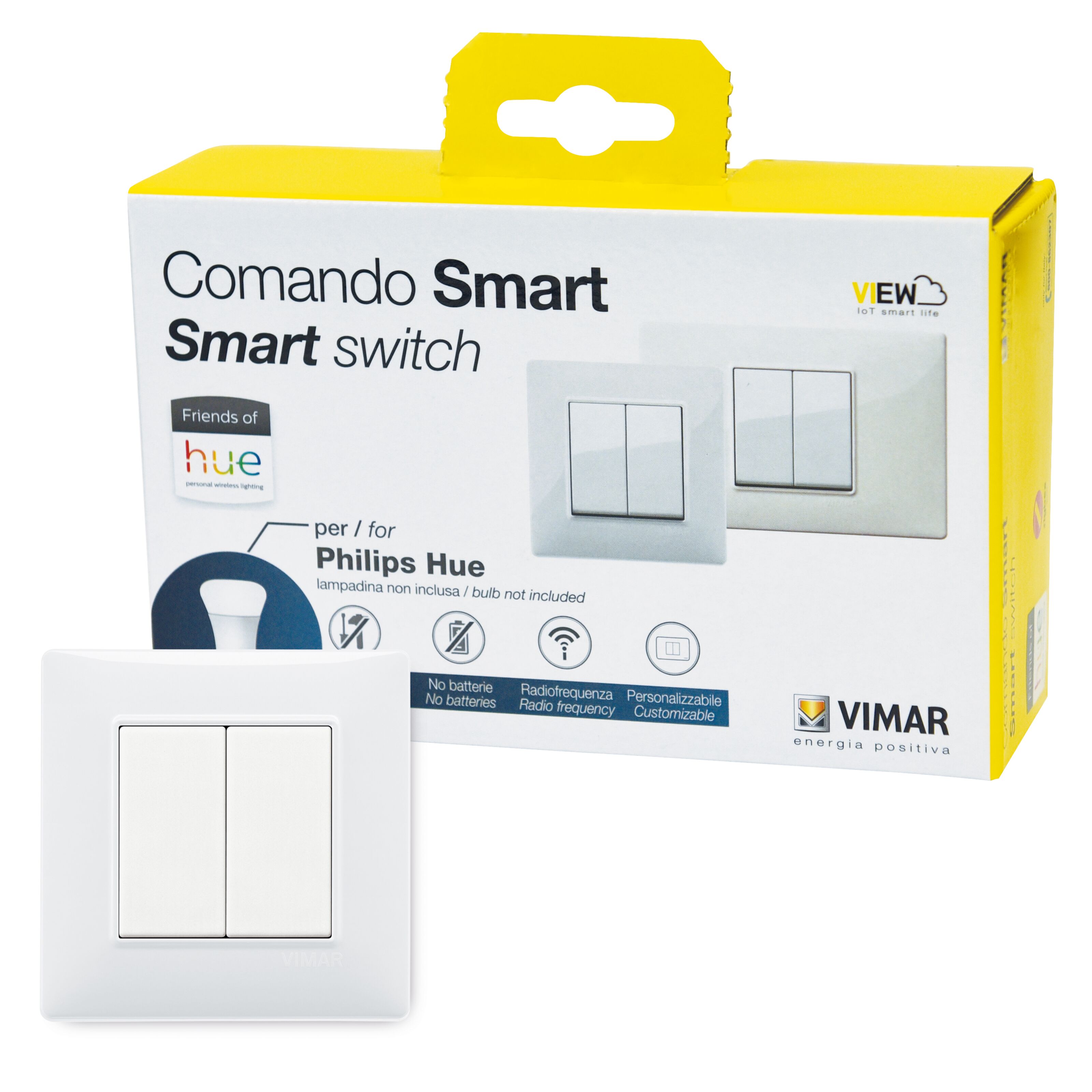 Vimar Smart Switch Plana 2vägs fjärrströmbrytare Vit Zigbee