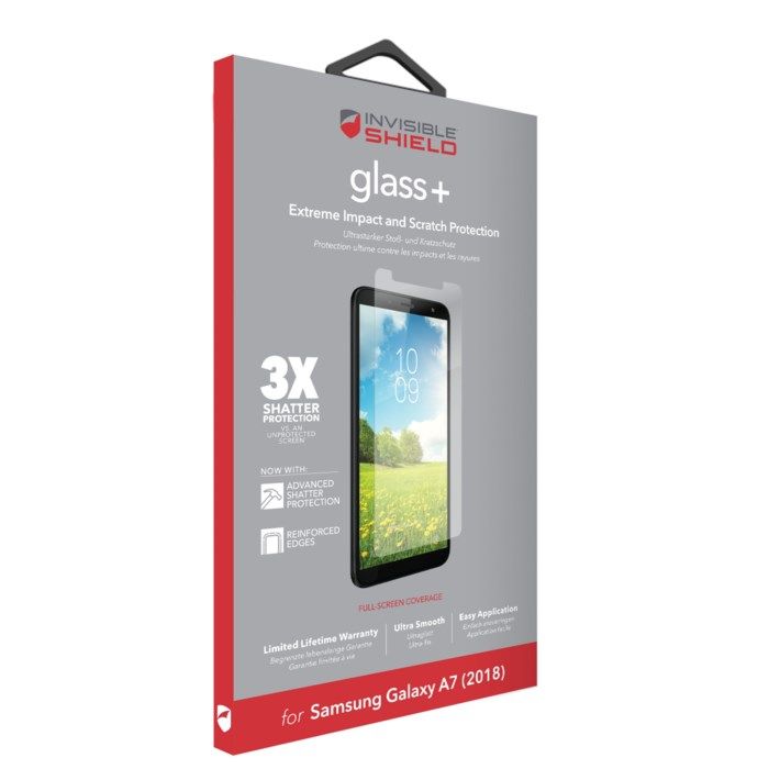 Invisible Shield Glass+ Skärmskydd för Galaxy A7 2018