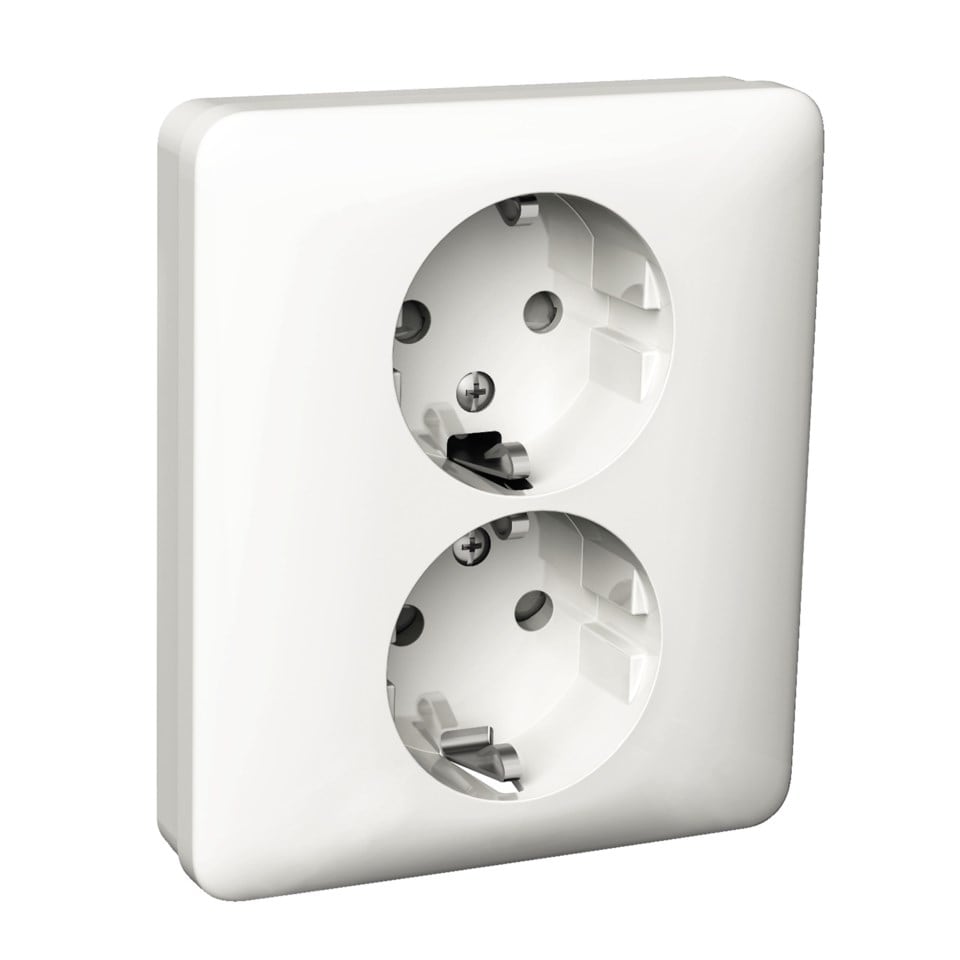 Schneider Electric Exxact Jordet stikkontakt 2-veis – Innfelt
