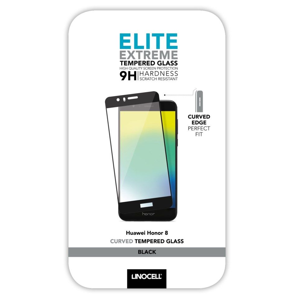Linocell Elite Extreme Curved Skärmskydd för Huawei Honor 8 Svart