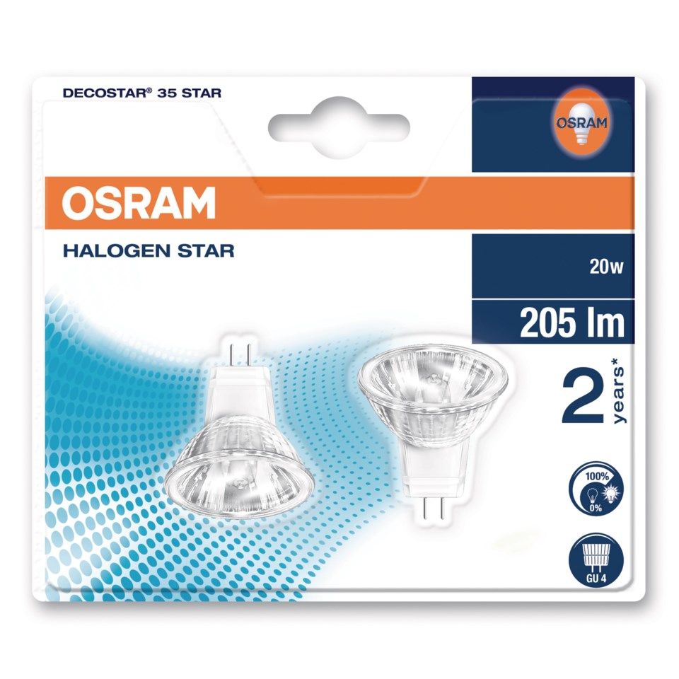Osram Superstar Halogen-lampa GU4 205 lm 2-pack