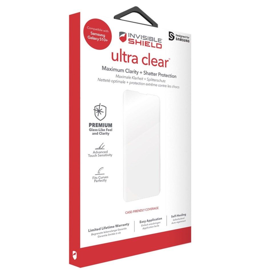 Invisible Shield Ultra Clear Skjermbeskytter for Galaxy S10 Plus