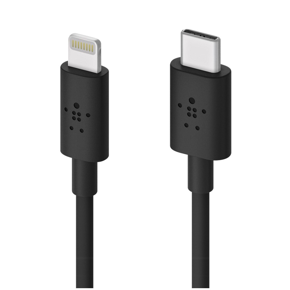 Belkin Mixit USB C till Lightning kabel 1,2 m Svart Belkin Mixit USB C till Lightning kabel 1,2 m Svart