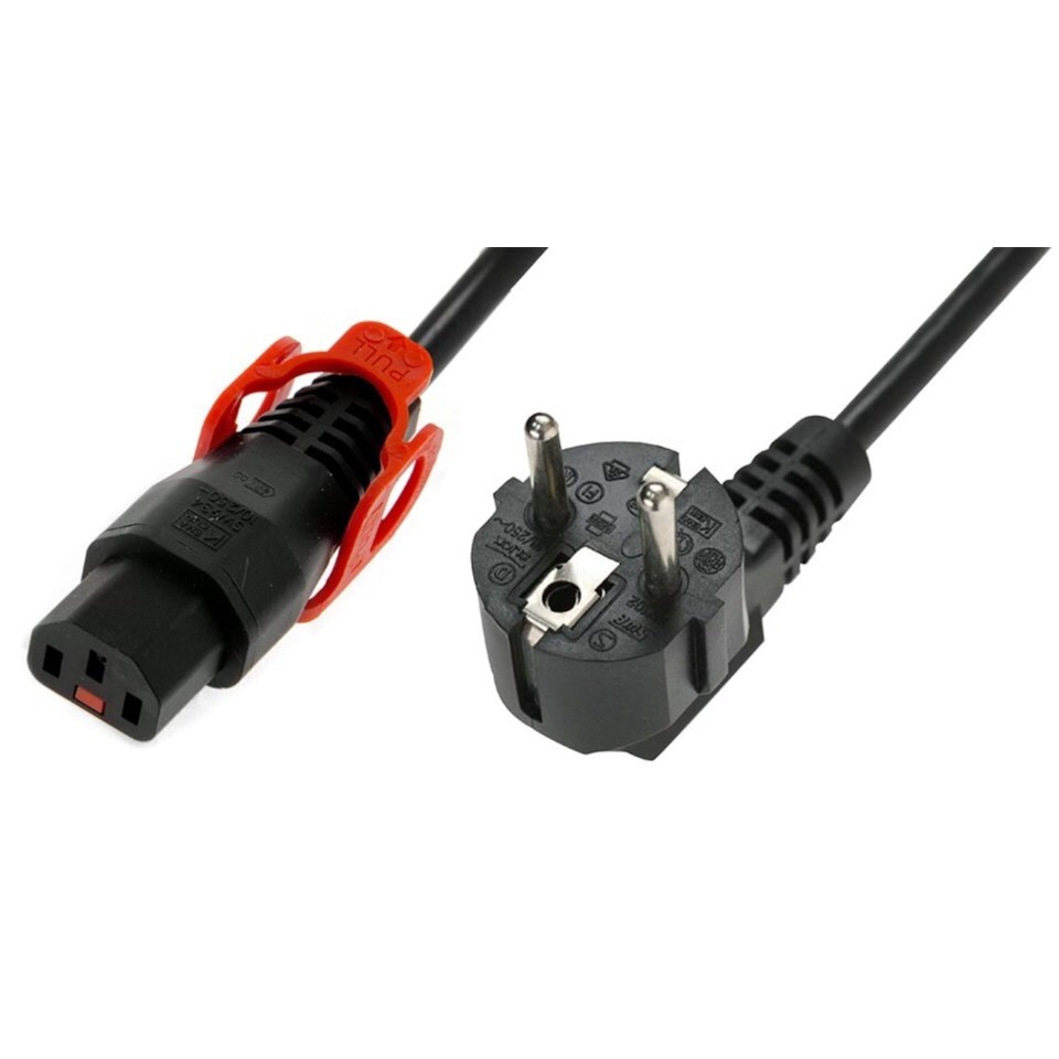 IEC Lock Låsbar tilkoblingskabel C13 1 m