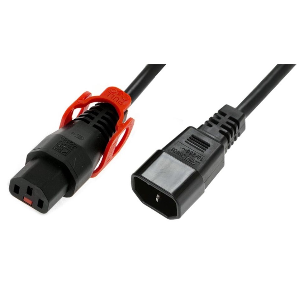 IEC Lock Låsbar anslutningskabel C14-C13 0,5 m