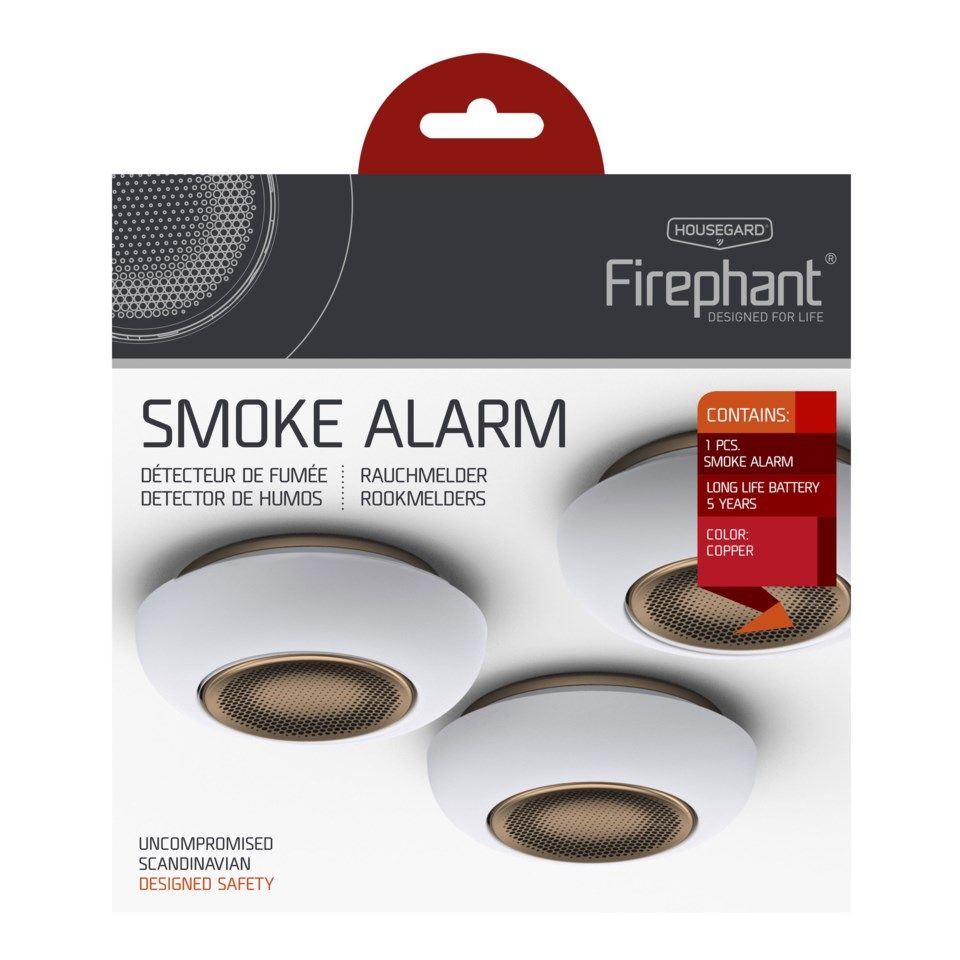 Housegard Firephant Optisk røykvarsler Kobber/Hvit