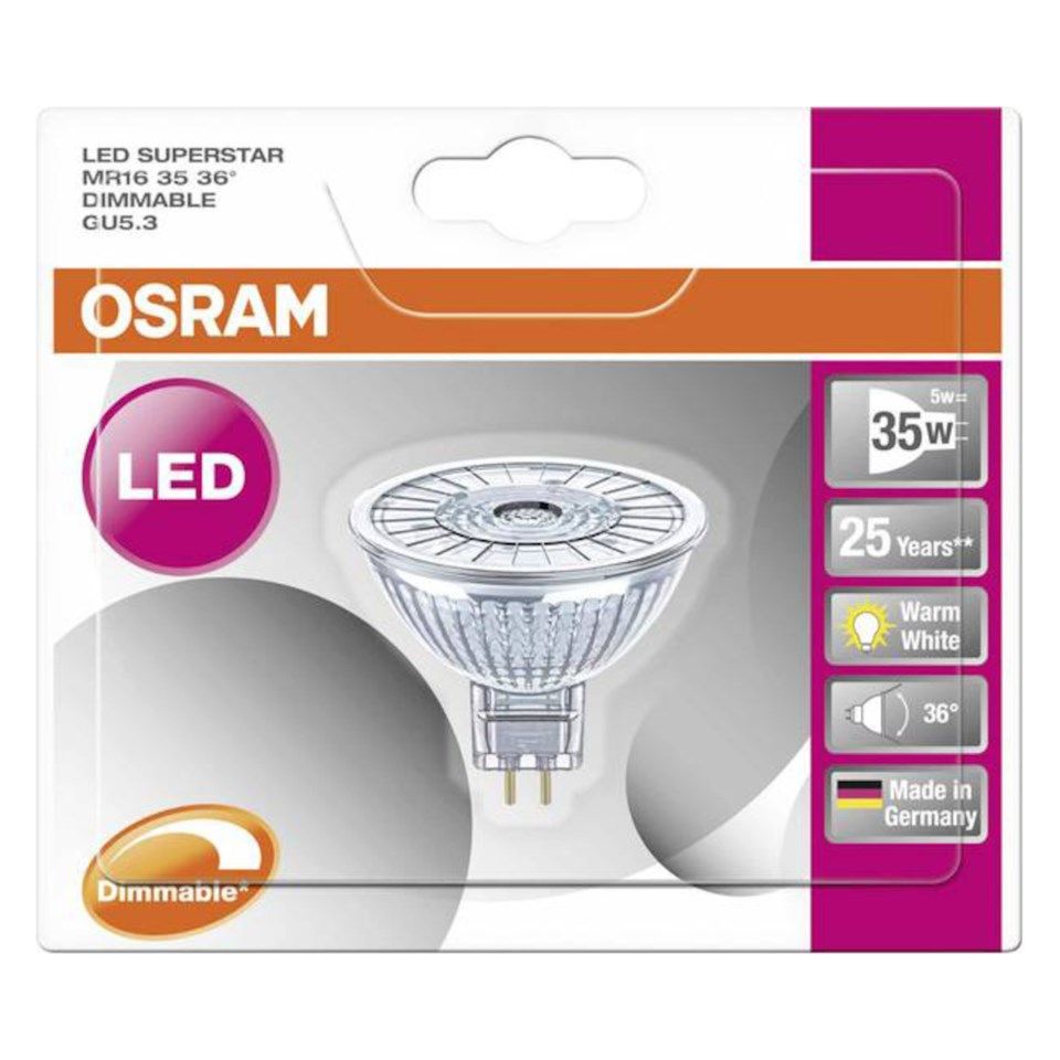 Osram Superstar LED-pære MR16 350 lm